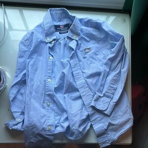 Vineyard Vines Blue Striped Button-Up Shirt American flag whale